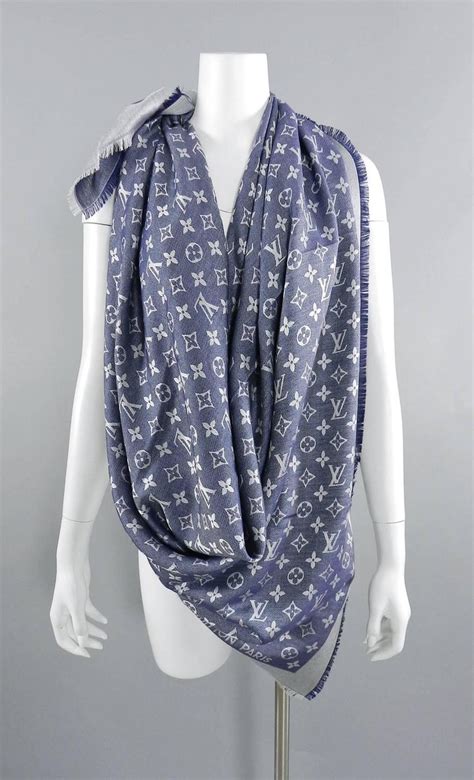 lv scarf|louis vuitton denim scarf.